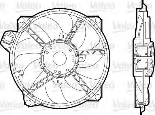 ERE103 Doga ventilador elétrico de esfriamento montado (motor + roda de aletas)