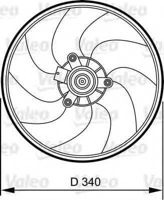 696368 VALEO ventilador elétrico de esfriamento montado (motor + roda de aletas)