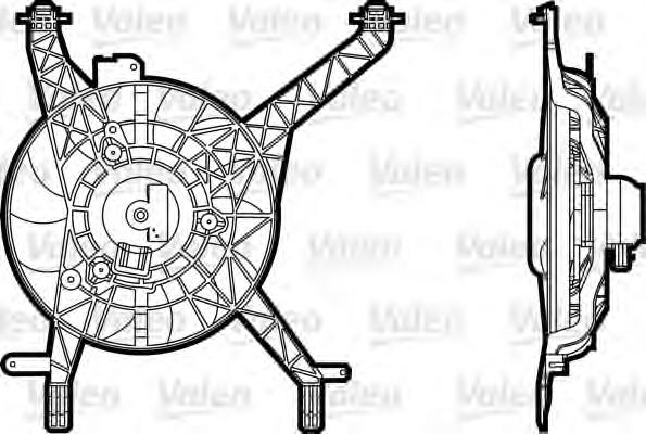 696346 VALEO ventilador elétrico de esfriamento montado (motor + roda de aletas)