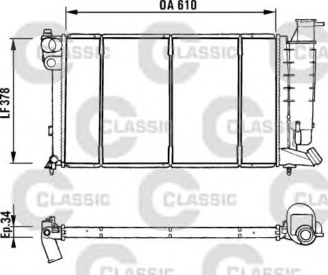 Radiador de esfriamento de motor 231181 VALEO