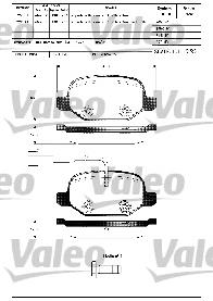 601302 VALEO sapatas do freio traseiras de disco