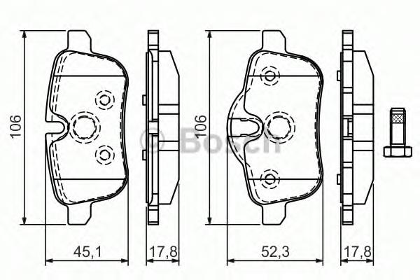 0 986 494 450 Bosch sapatas do freio traseiras de disco