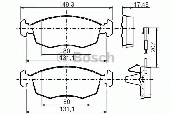 0986494463 Bosch sapatas do freio dianteiras de disco