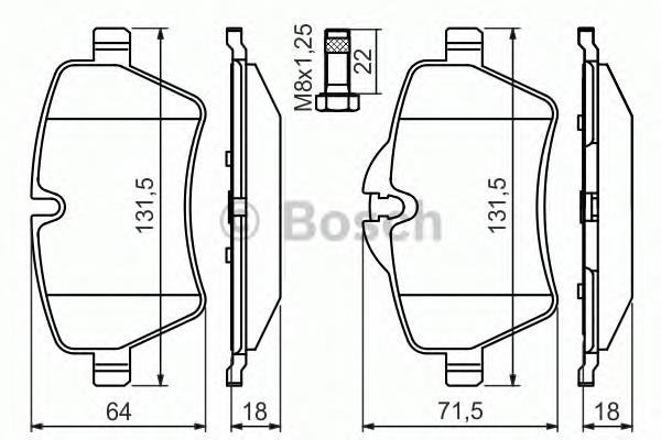 0986494489 Bosch sapatas do freio dianteiras de disco