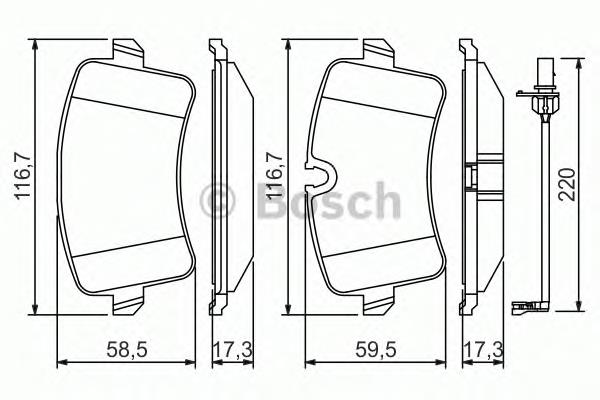 0986494488 Bosch sapatas do freio traseiras de disco