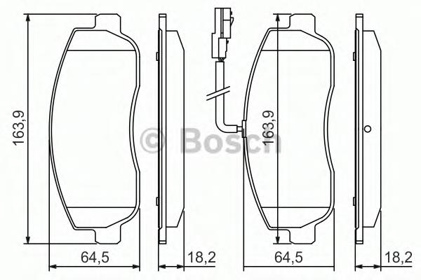 0986494498 Bosch sapatas do freio dianteiras de disco