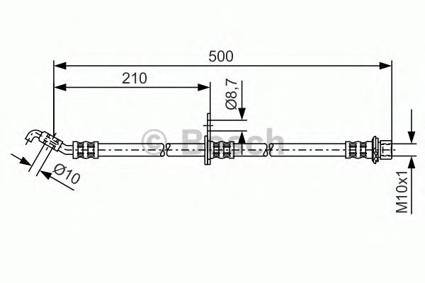 Купить 1987481379 Bosch Шланг тормозной задний левый