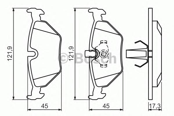 0 986 494 009 Bosch sapatas do freio traseiras de disco