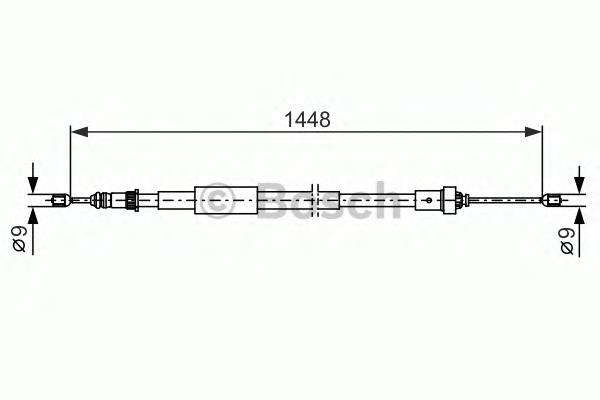 1987482386 Bosch cabo do freio de estacionamento traseiro direito