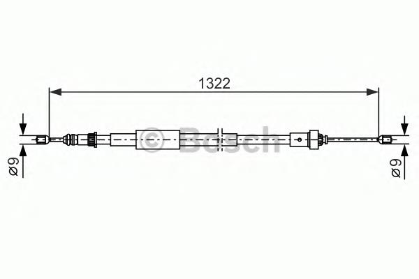 1987482385 Bosch cabo do freio de estacionamento traseiro esquerdo