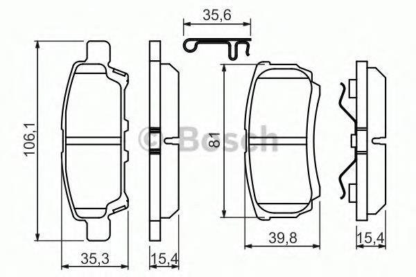 0986494502 Bosch sapatas do freio traseiras de disco