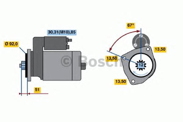 0001330018 Bosch motor de arranco