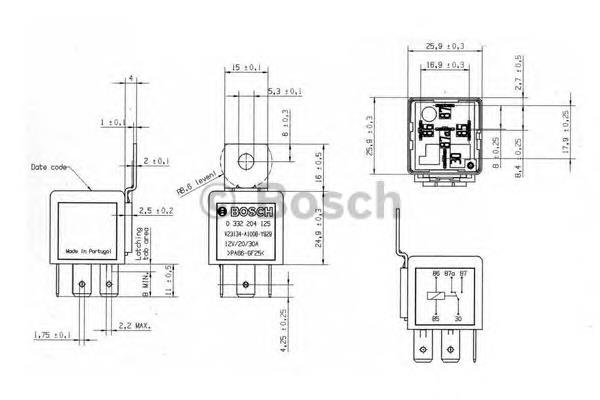 Реле поворотов 0332204125 Bosch
