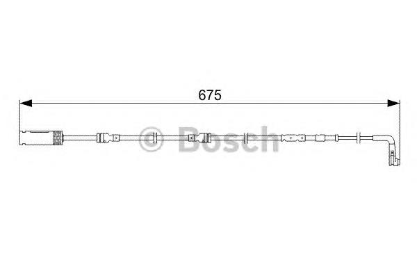 Sensor dianteiro esquerdo de desgaste das sapatas do freio 1987473051 Bosch