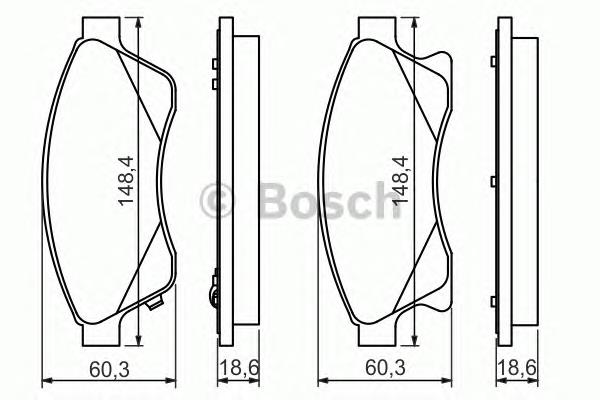 0986494433 Bosch sapatas do freio dianteiras de disco