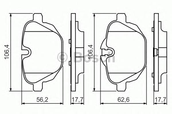 0986494432 Bosch sapatas do freio traseiras de disco