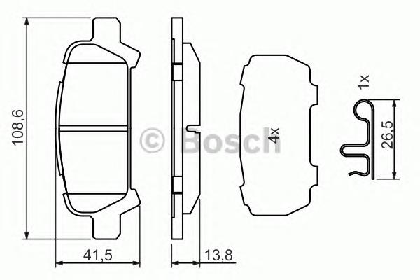 0986494445 Bosch sapatas do freio traseiras de disco