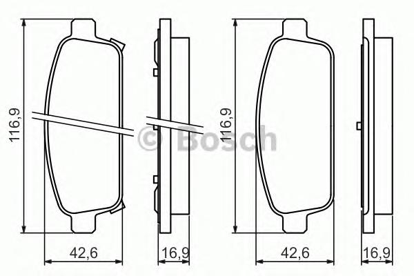 0986494435 Bosch sapatas do freio traseiras de disco