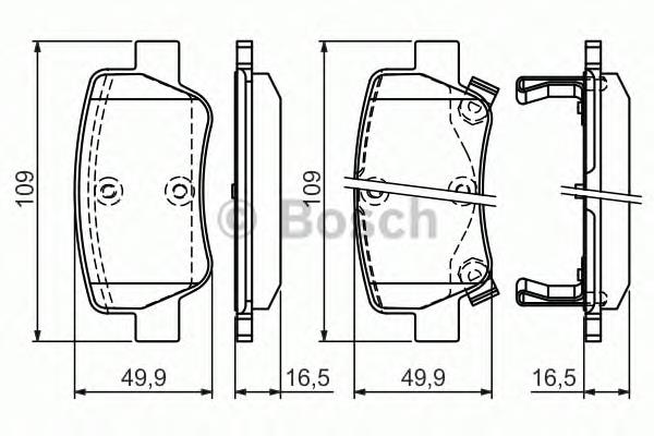 0986494403 Bosch sapatas do freio traseiras de disco