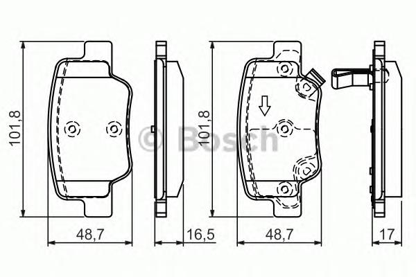 0986494404 Bosch sapatas do freio traseiras de disco