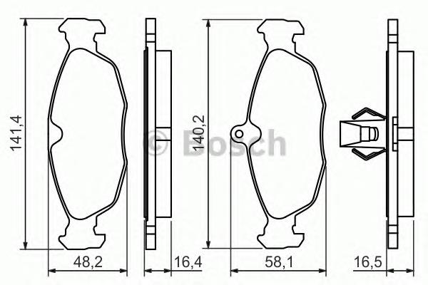 0986494413 Bosch sapatas do freio traseiras de disco