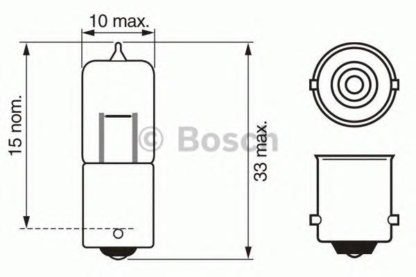 1 987 302 233 Bosch lâmpada de quebra-luz de iluminação de salão/de cabina