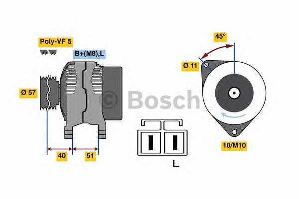 0 986 081 060 Bosch gerador