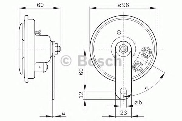Sinal sonoro (cláxon) 0986320191 Bosch