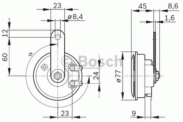 Купить 9320332804 Bosch Сигнал звуковой (клаксон)