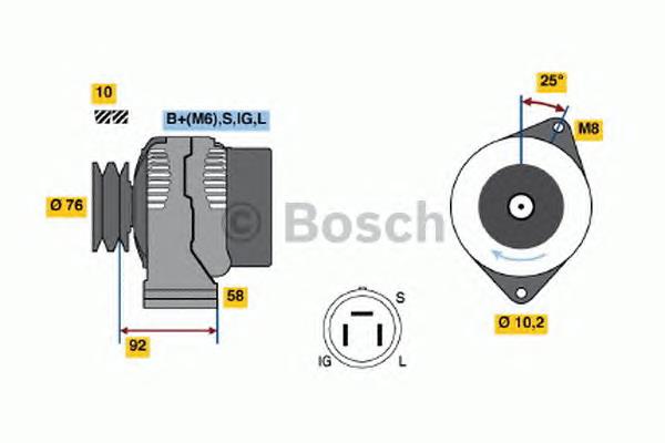 Gerador 0986045921 Bosch