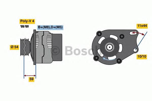 0 986 080 490 Bosch gerador