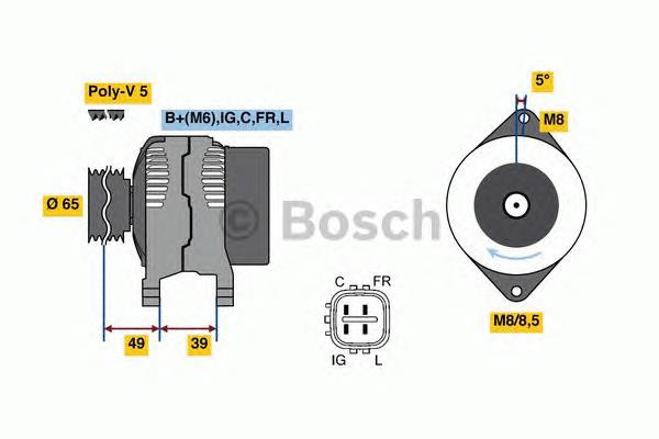 0 986 080 570 Bosch gerador