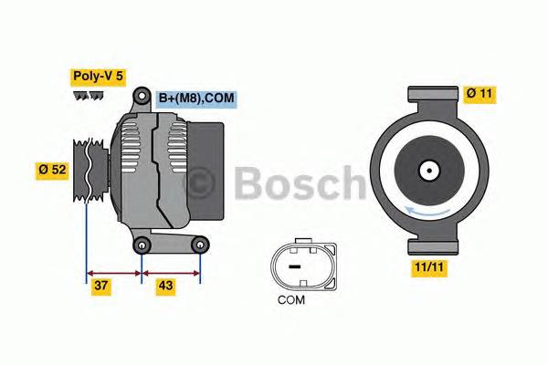 0 986 080 500 Bosch gerador