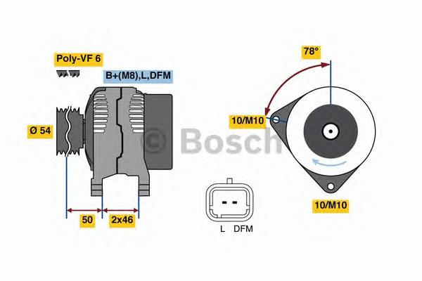 Gerador 0986080190 Bosch