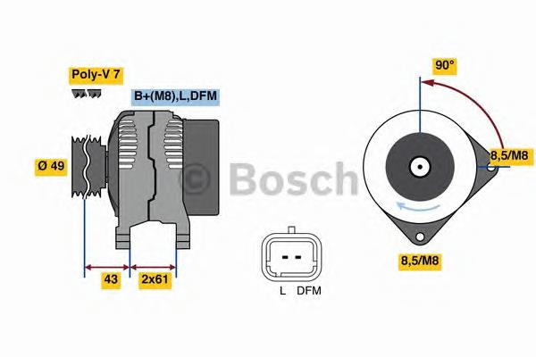 0 986 080 330 Bosch gerador