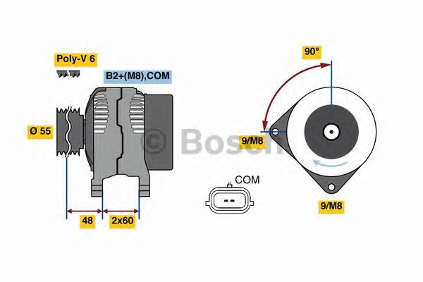 0 986 080 990 Bosch gerador