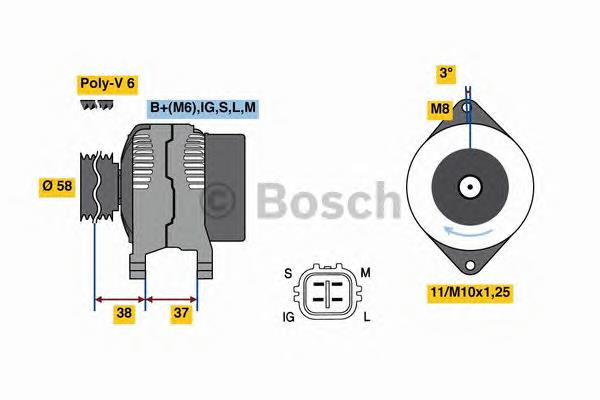 Gerador 0986080770 Bosch