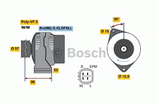 0 986 049 221 Bosch gerador
