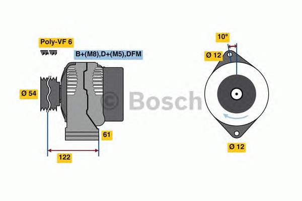 0 986 049 000 Bosch gerador