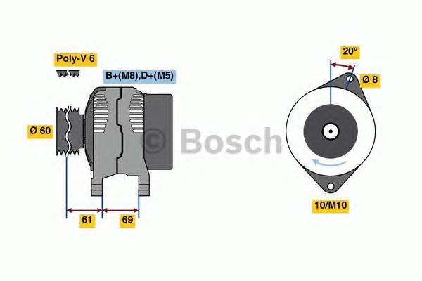 0 986 080 030 Bosch gerador