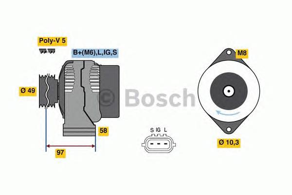 0986080010 Bosch gerador