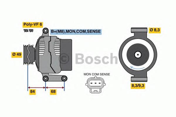0 986 049 670 Bosch gerador