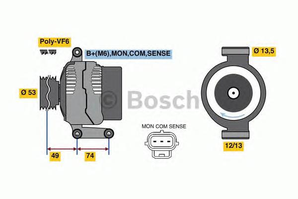 0 986 049 520 Bosch gerador