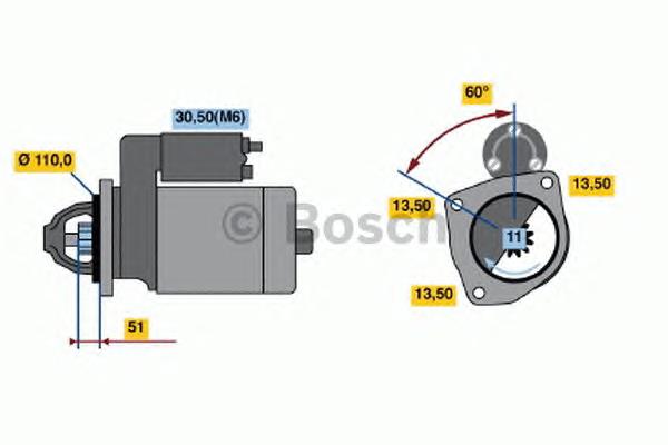 Motor de arranco 0986021200 Bosch