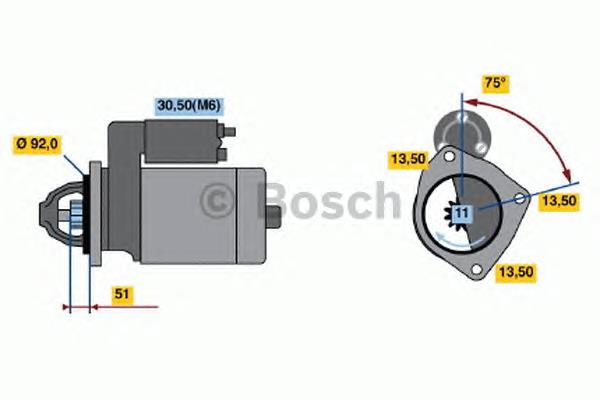 Motor de arranco 0986020880 Bosch