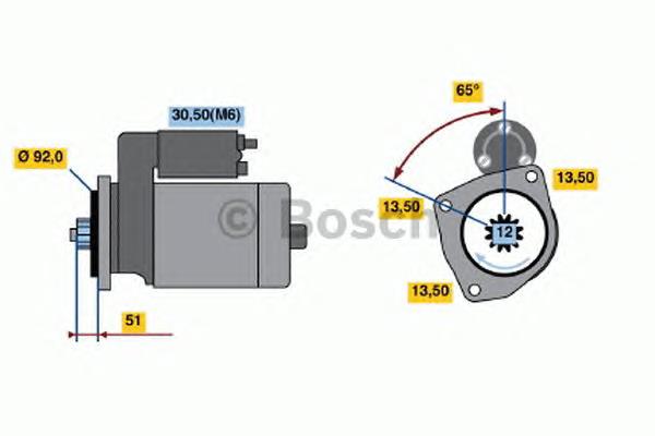 Motor de arranco 0986021480 Bosch