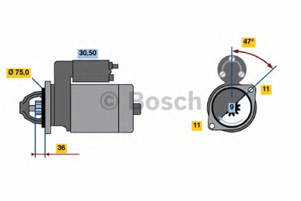0986020441 Bosch motor de arranco