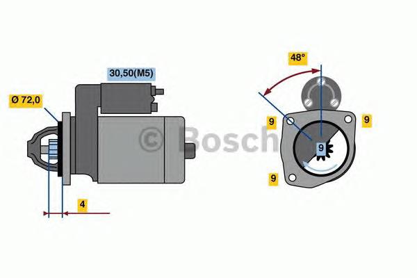 0986020091 Bosch motor de arranco