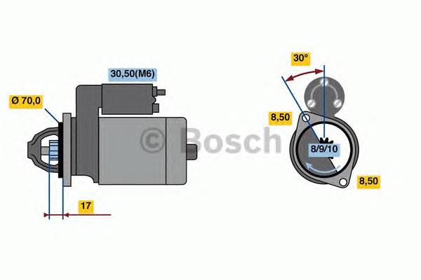 0 986 018 570 Bosch motor de arranco