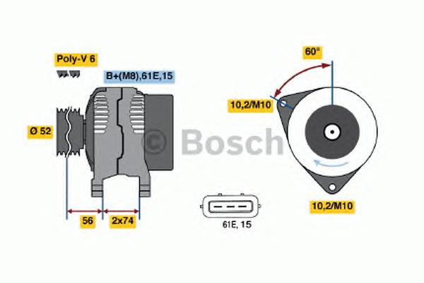 0123325011 Bosch gerador